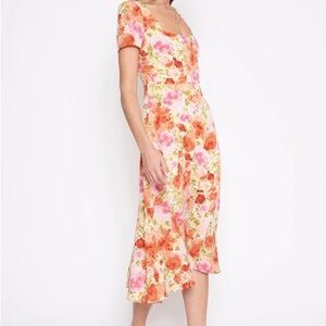 Vibrant Floral Midi Dress